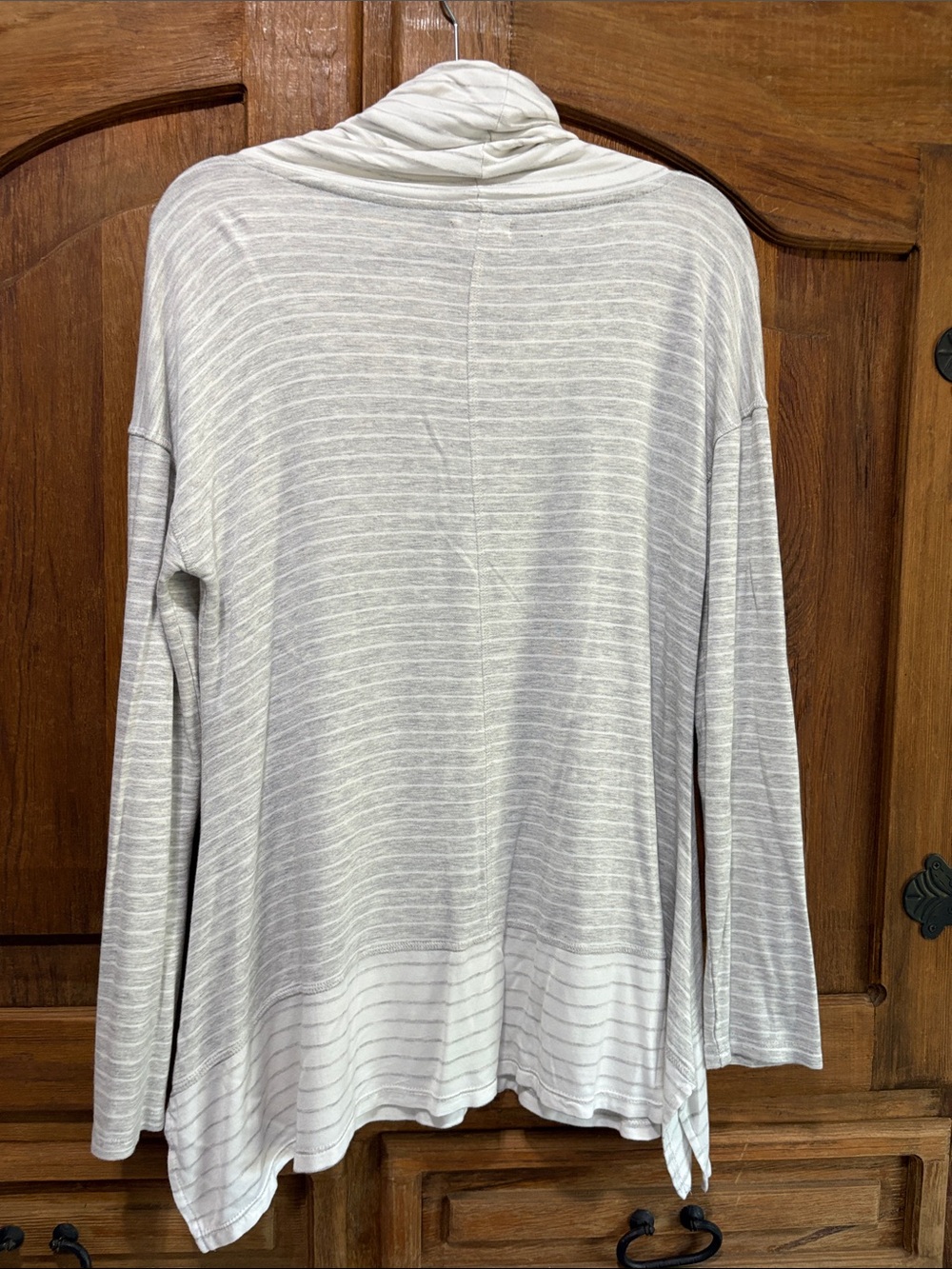 Cupio Light Gray & White Striped Cowl-Neck Tunic - Picture 3 of 7